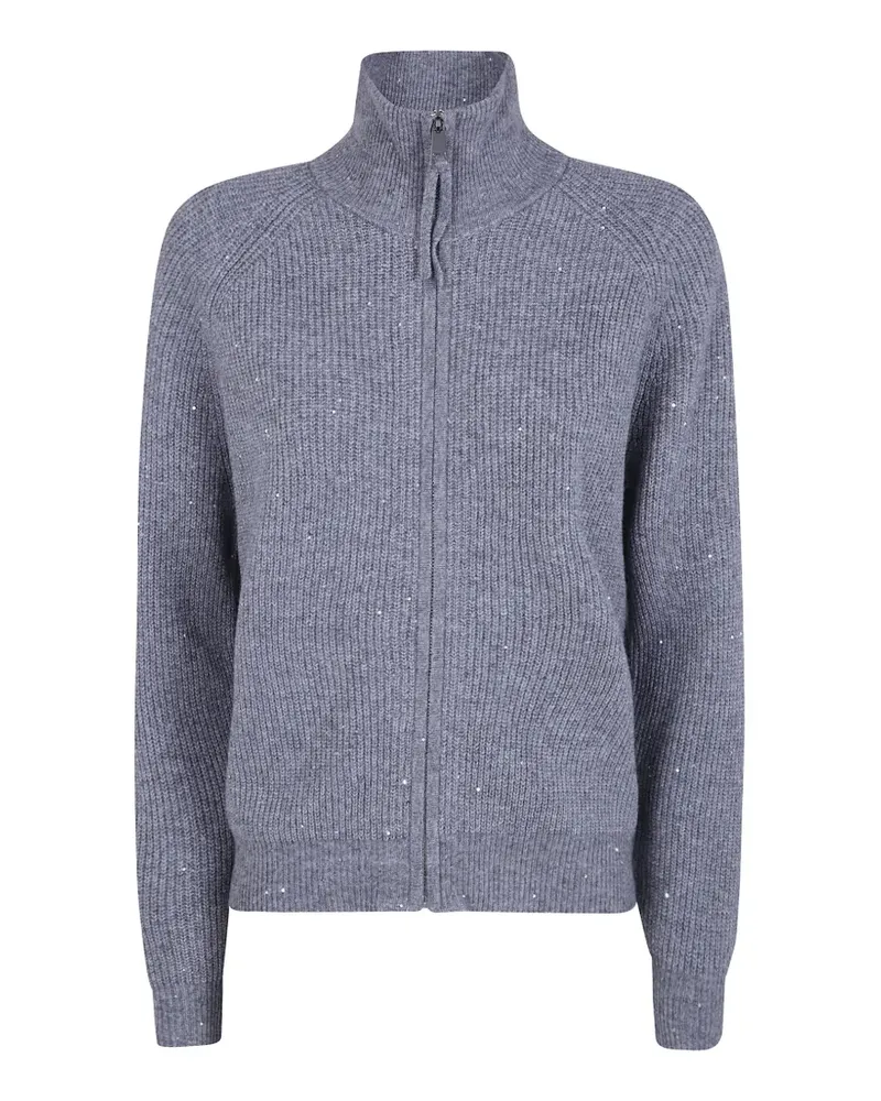 Seventy Cardigan mit Pailletten - Grau Grau