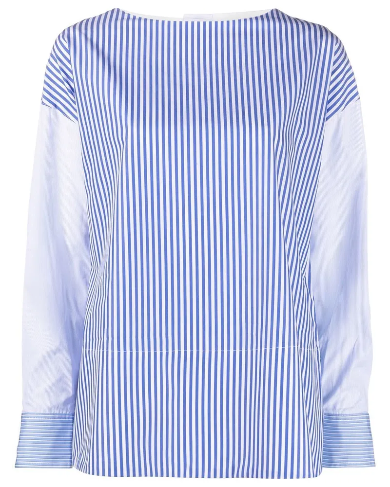 Co Gestreifte Patchwork-Bluse - Blau Blau