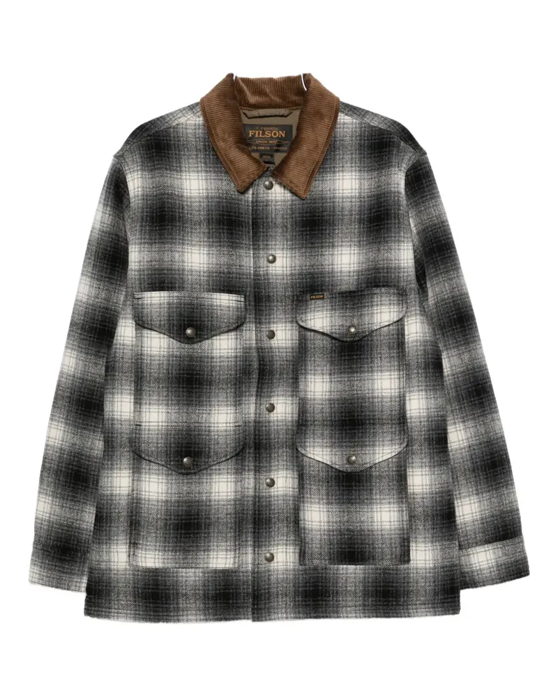 Filson Karierte Jacke mit Cordkragen - Schwarz Schwarz