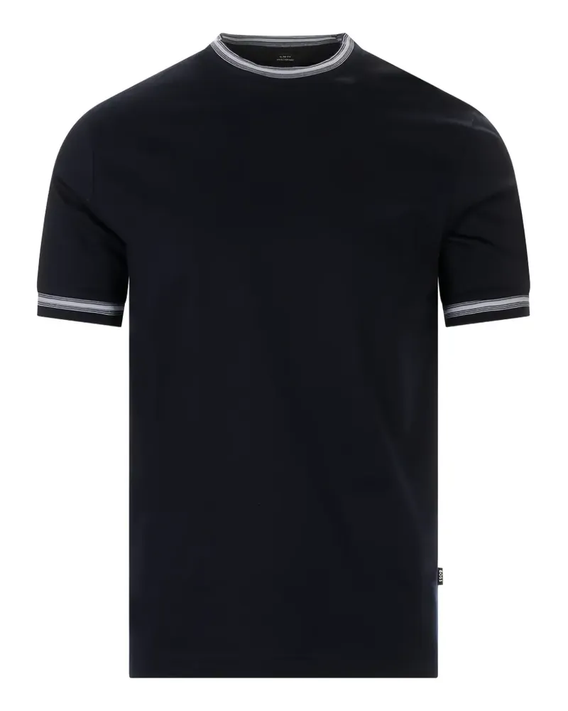 HUGO BOSS stripe-trim T-shirt - Blau Blau