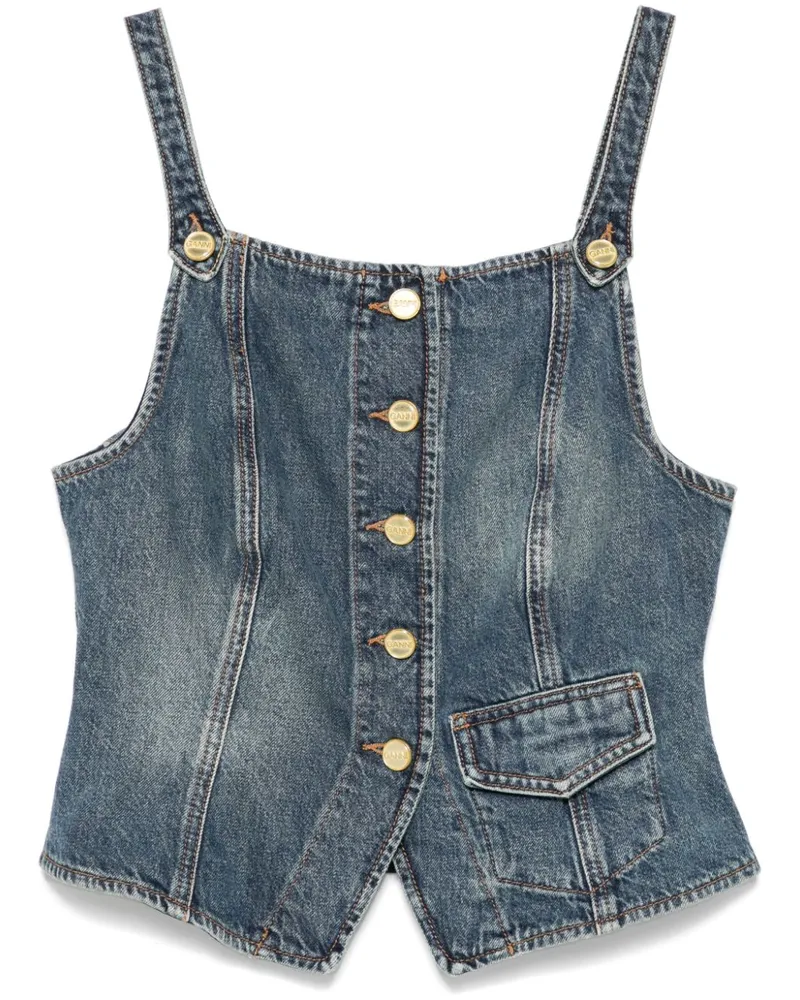 Ganni Jeans-Tanktop - Blau Blau