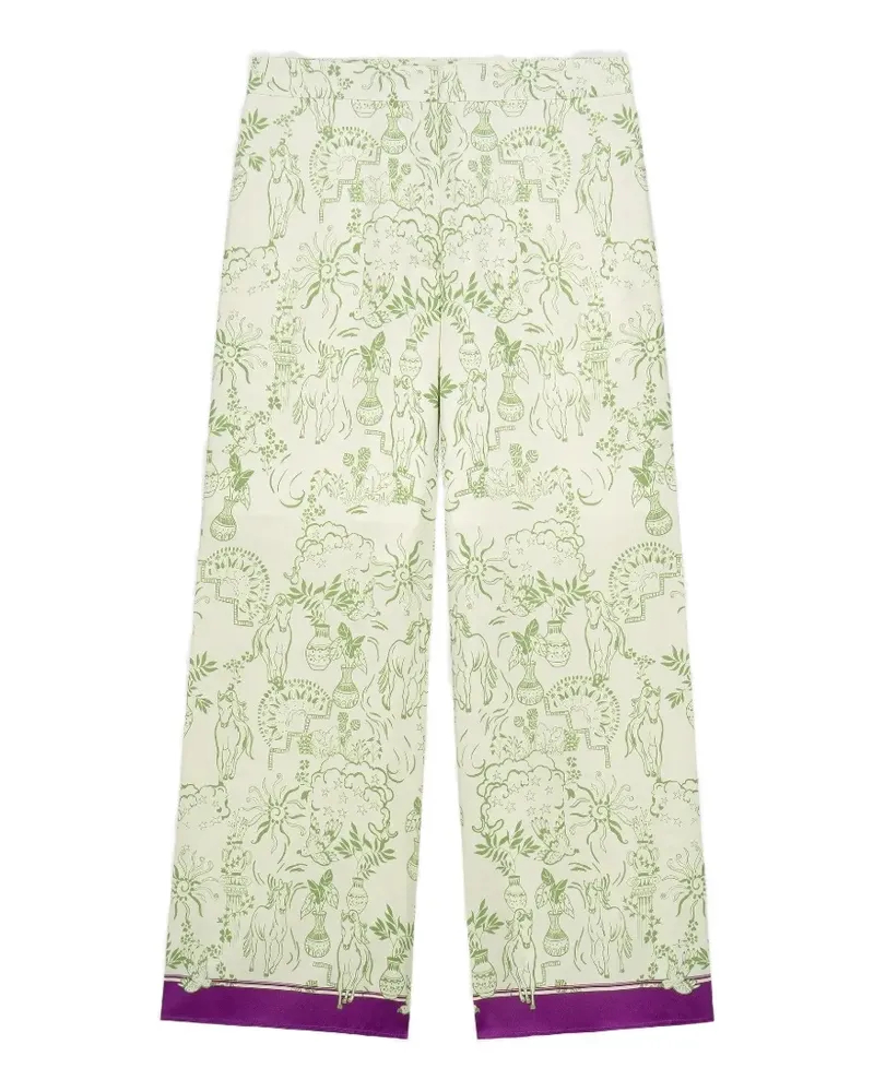 Shanghai Tang mulberry silk palazzo pants - Nude Nude