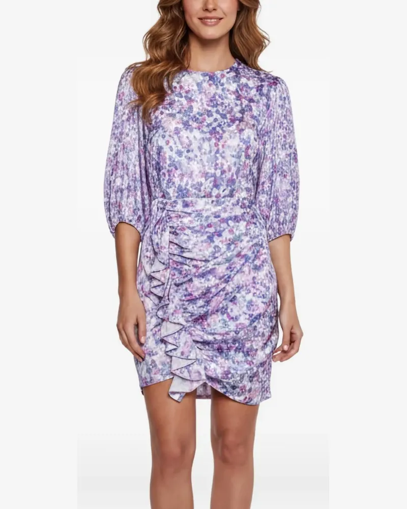 Maje floral-print draped mini dress - Violett Violett
