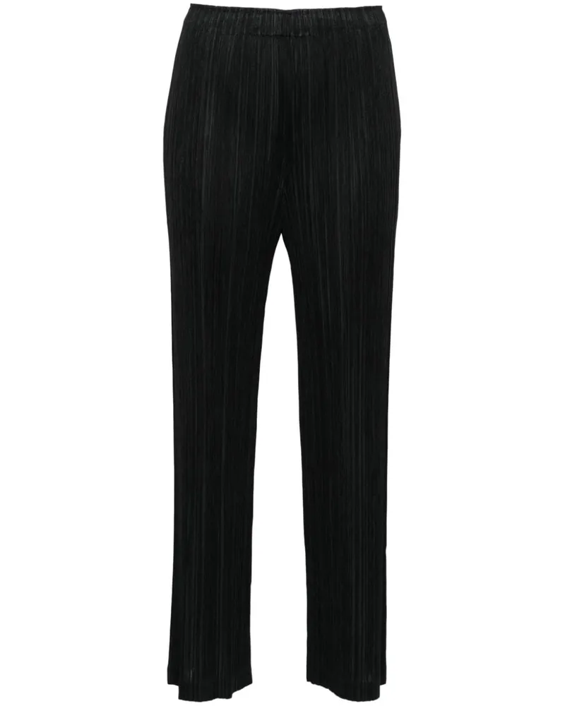Issey Miyake Plissierte Straight-Leg-Hose - Schwarz Schwarz