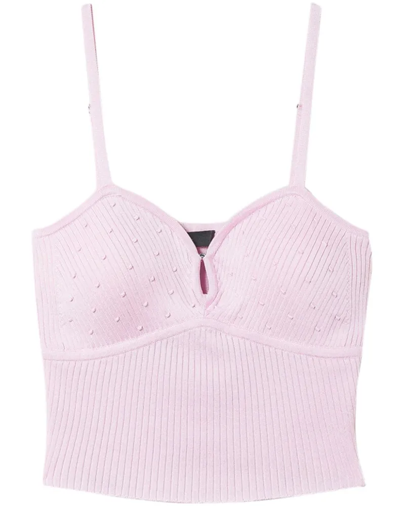 Twin-Set Top mit Perlen - Rosa Rosa