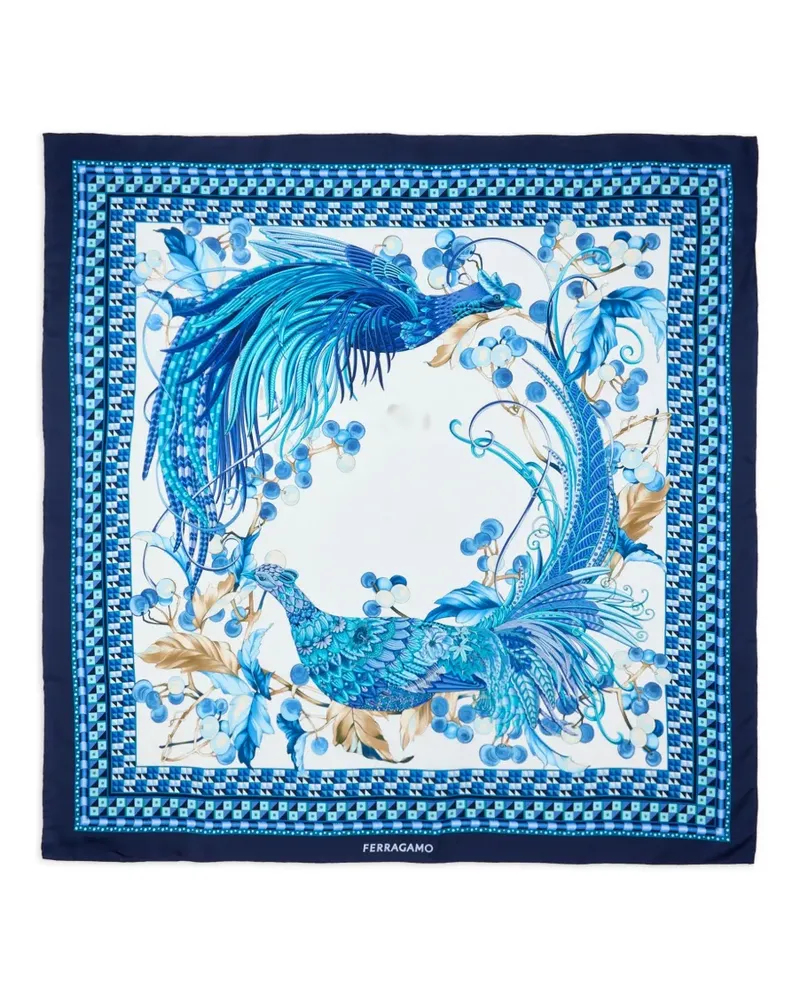 Ferragamo Schal mit Tier-Print - Blau Blau