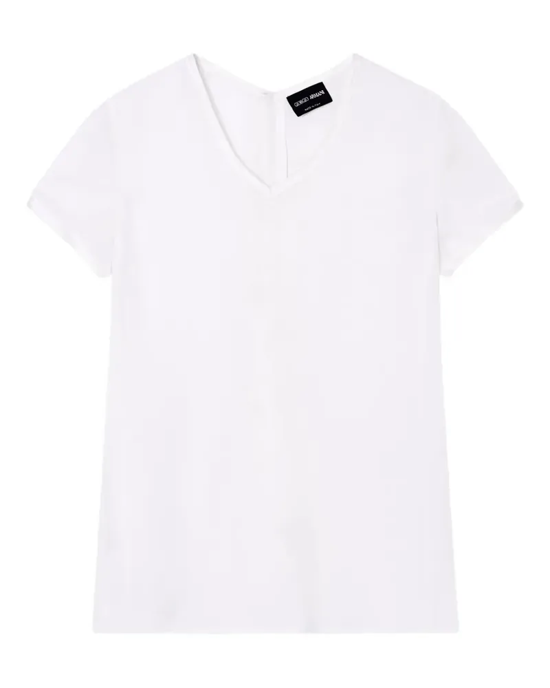 Giorgio Armani T-Shirt mit V-Ausschnitt - Weiß Weiß
