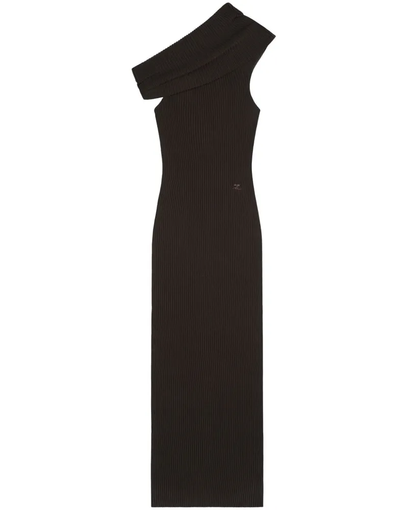 Courrèges Asymmetrisches Strickkleid - Braun Braun