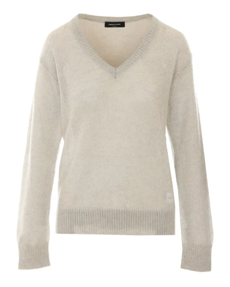Fabiana Filippi sequin-embellished V-neck sweater - Grau Grau