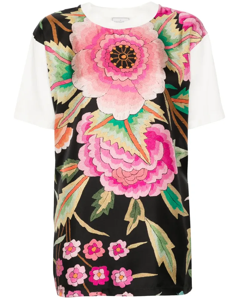Pierre-Louis Mascia T-Shirt mit blumigem Print - Weiß Weiß