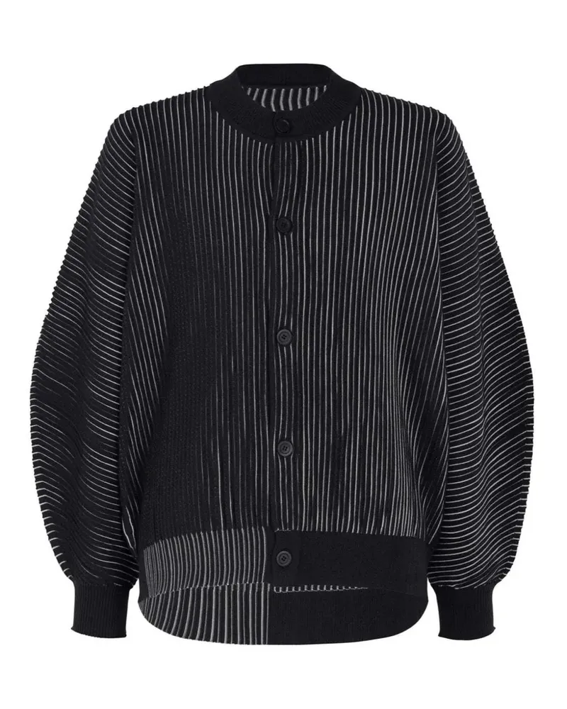 Issey Miyake In the Shadow Cardigan mit Falten - Schwarz Schwarz