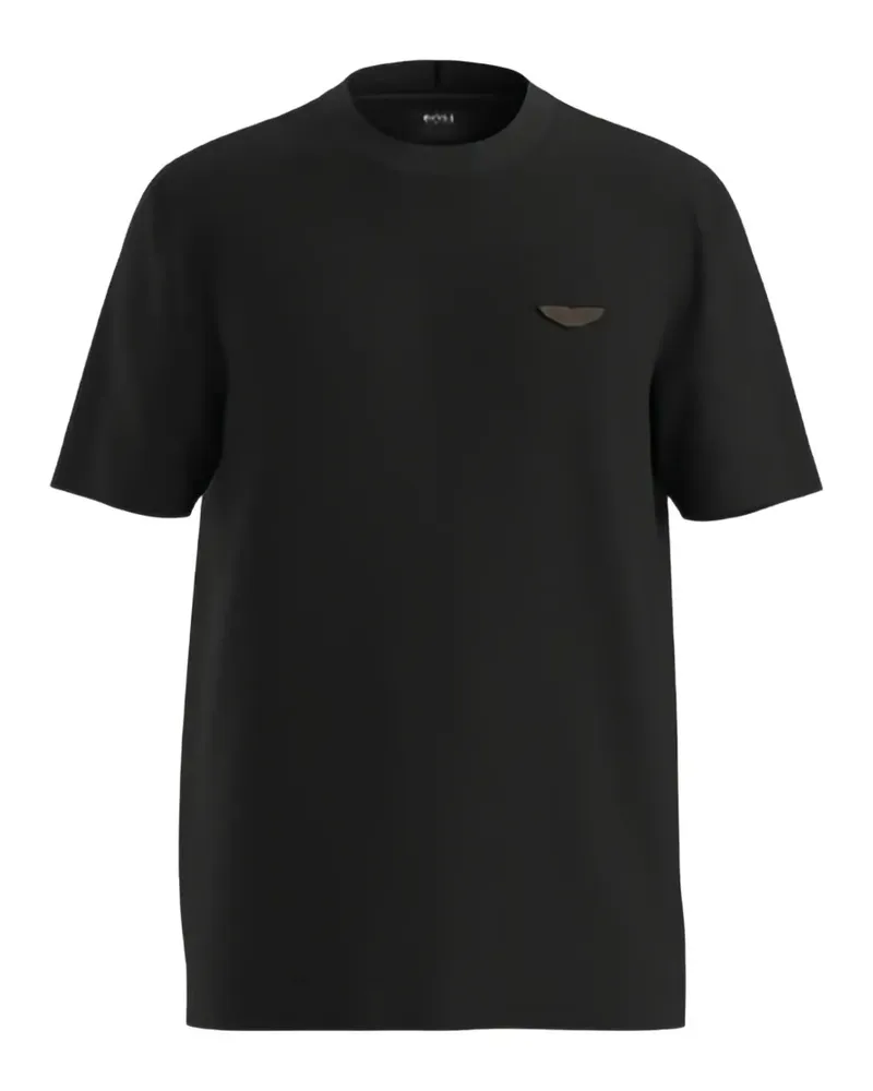 HUGO BOSS T-Shirt mit Logo-Patch - Schwarz Schwarz