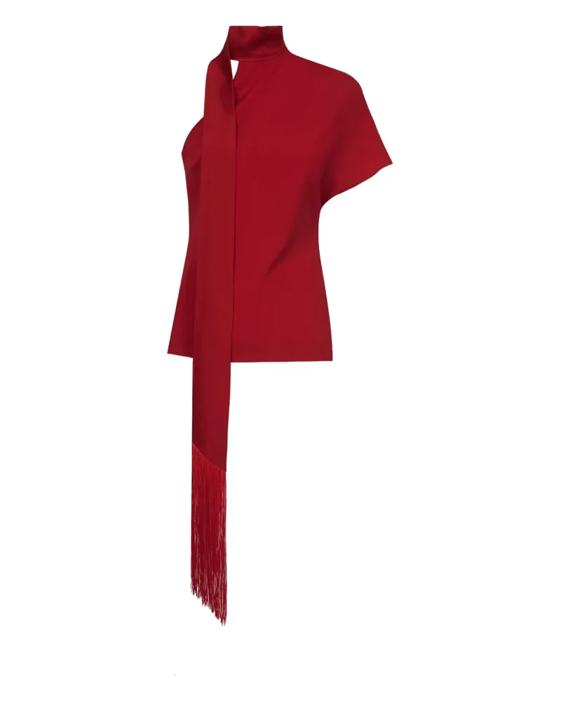 Taller Marmo Absinthe One-Shoulder-Bluse mit Fransen - Rot Rot
