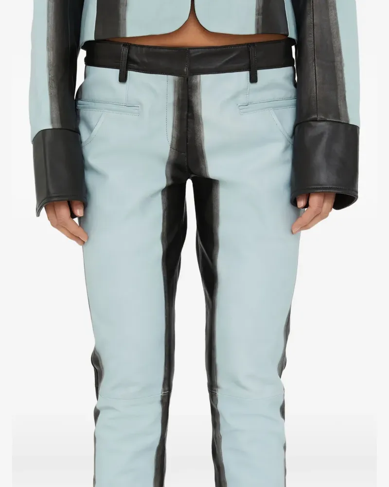 Christopher Esber scuffed-effect leather jacket - Blau Blau