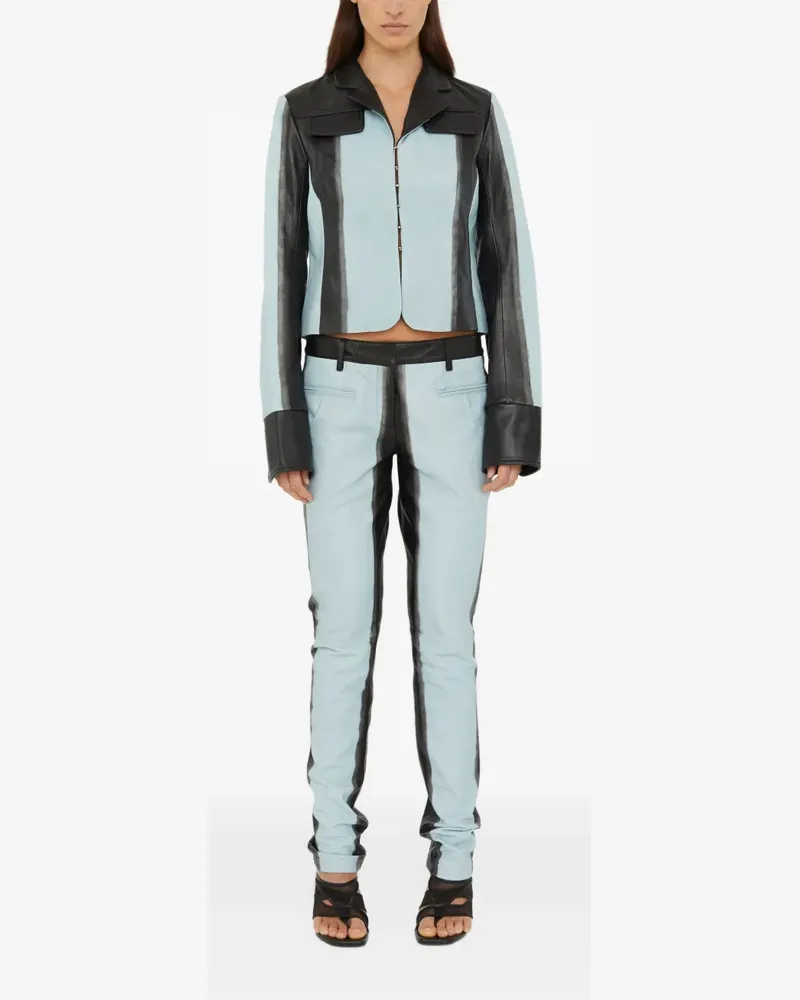 Christopher Esber scuffed-effect leather jacket - Blau Blau