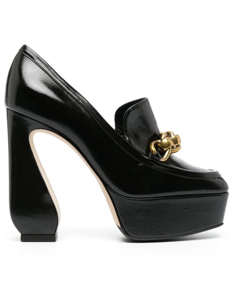 Sergio Rossi Pumps mit Kettendetail 120mm - Schwarz Schwarz
