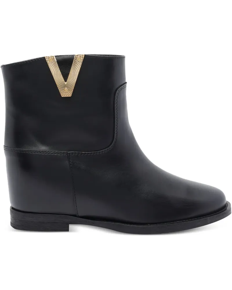 Via Roma 15 Stiefeletten mit Logo - Schwarz Schwarz