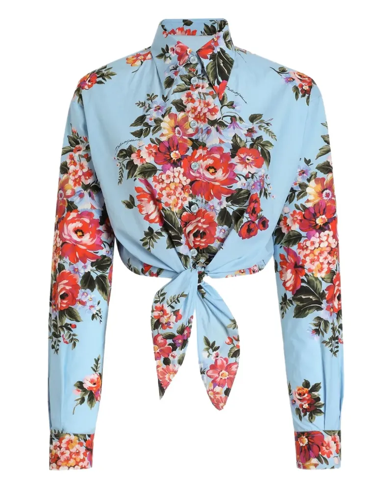Dolce & Gabbana Oberteil mit Blumenmuster - Blau Blau
