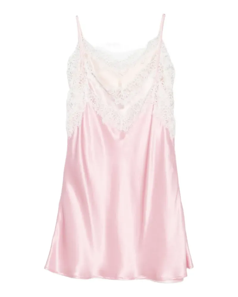 Viktor & Rolf Minikleid im Layering-Look mit Spitzenbesatz - Rosa Rosa