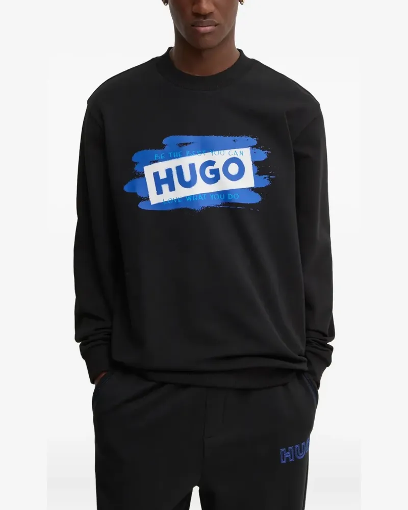 HUGO BOSS Sweatshirt mit grafischem Print - Schwarz Schwarz