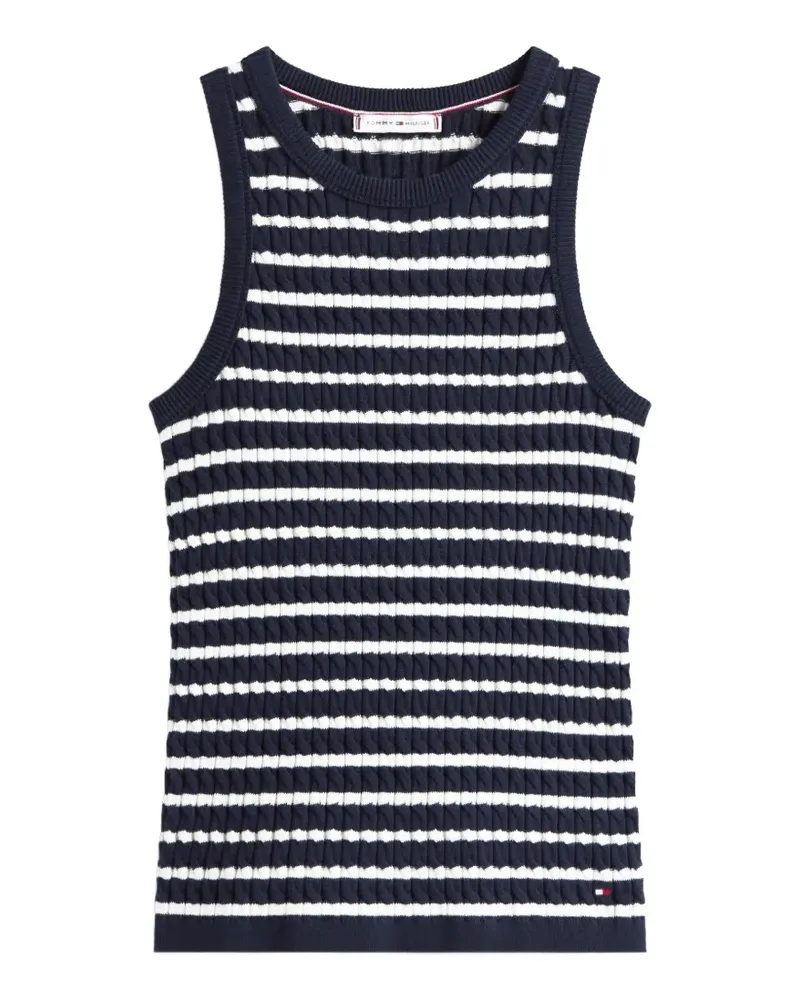 Tommy Hilfiger cable-knit striped top - Blau Blau
