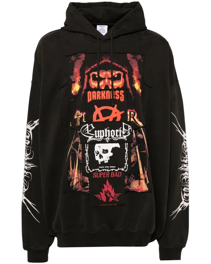 VETEMENTS Hoodie mit Patch-Detail - Schwarz Schwarz