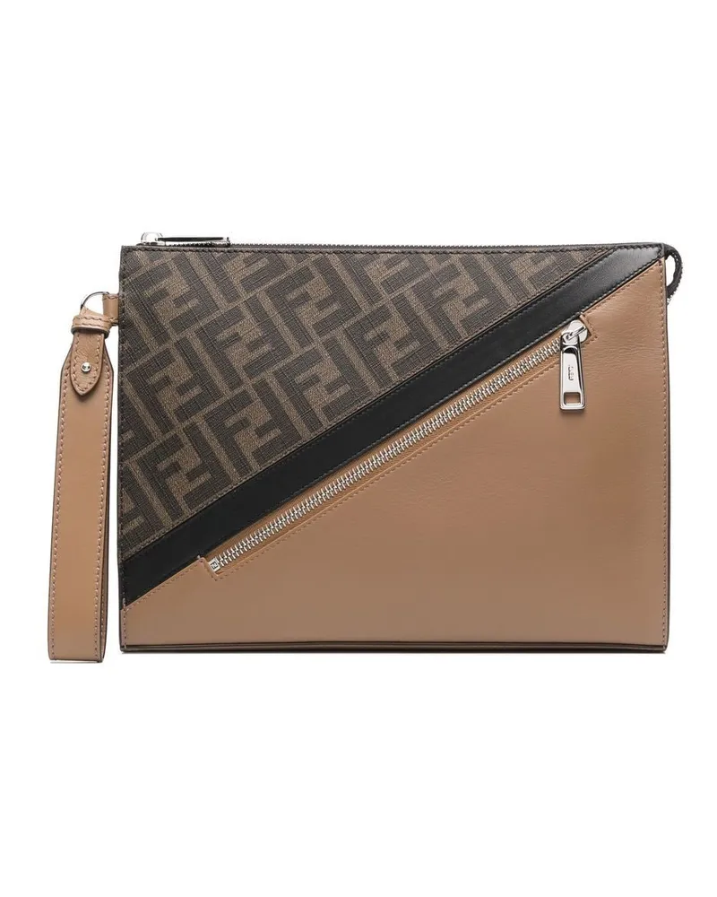 Fendi Clutch mit Monogramm-Print - Braun Braun
