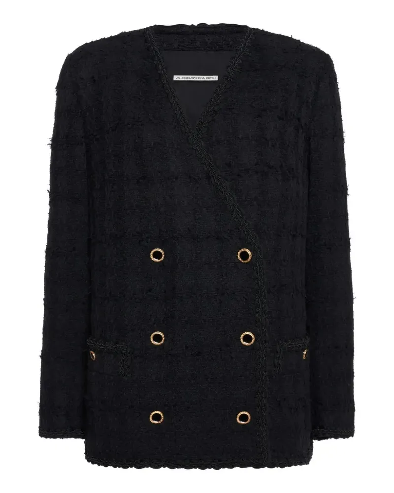 Alessandra Rich tweed double-breasted jacket - Schwarz Schwarz