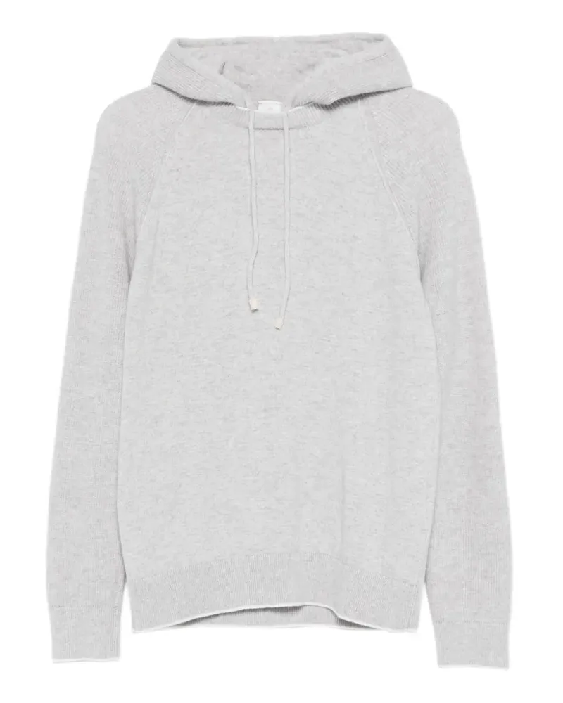 Eleventy Gerippter Hoodie - Grau Grau