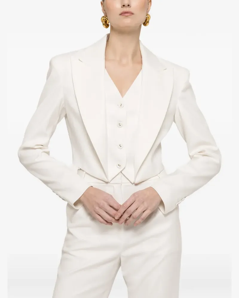 NISSA Cropped-Blazer mit Knöpfen - Weiß Weiß