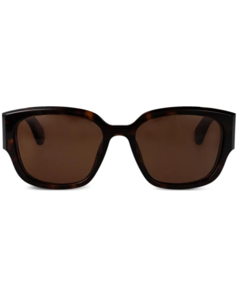 Alexander McQueen Sonnenbrille mit eckigem Gestell - Braun Braun