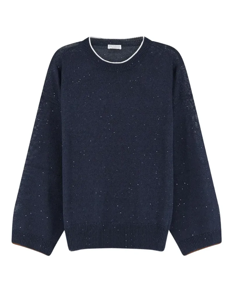 Brunello Cucinelli sequin ribbed knitwear - Blau Blau