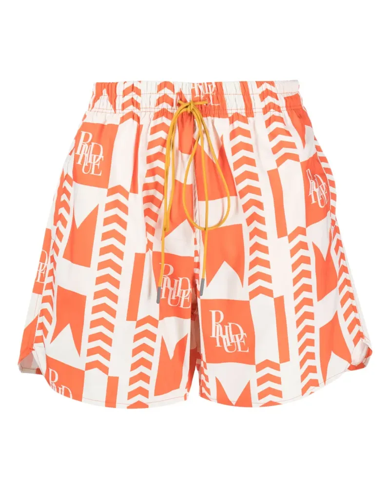 RHUDE Grasse Badeshorts mit Logo-Print - Orange Orange