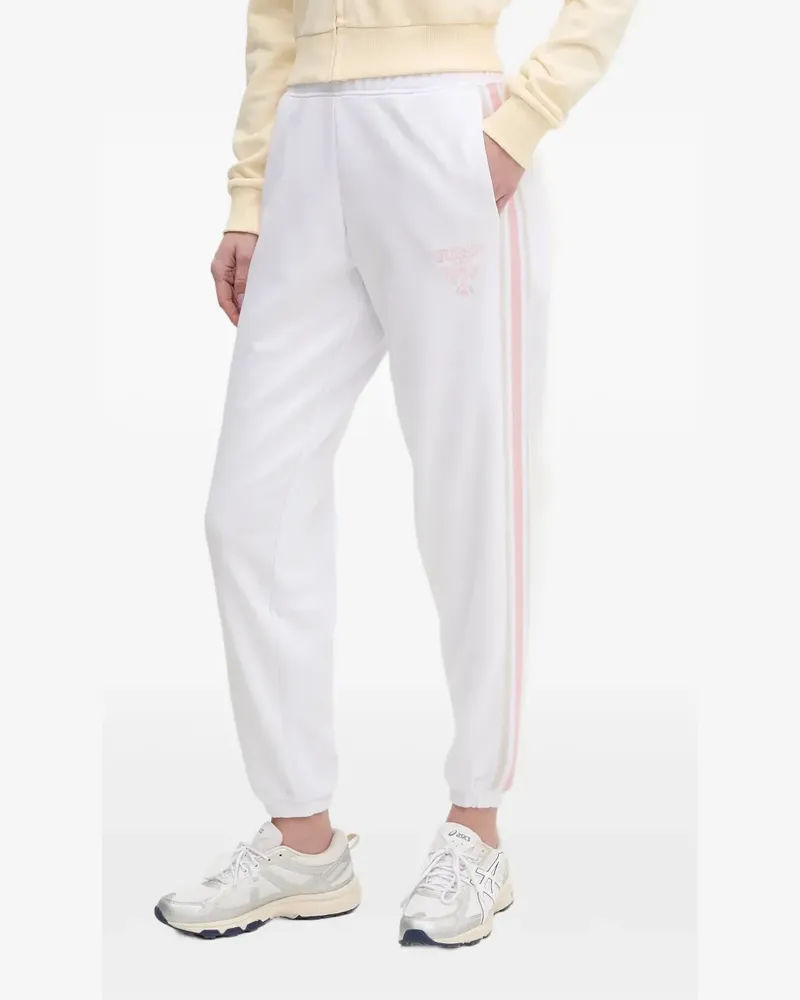Guess Yarrow side-stripe embroidered-logo track pants - Weiß Weiß