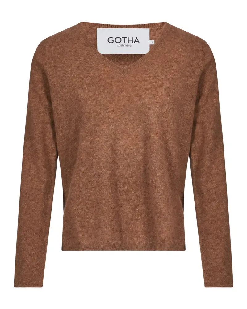 Gotha Penelope V-neck side-slit sweater - Braun Braun