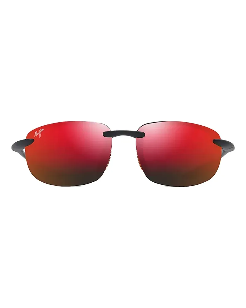 Maui Jim Ho'okipa Ultra Sonnenbrille mit rechteckigem Gestell - Schwarz Schwarz