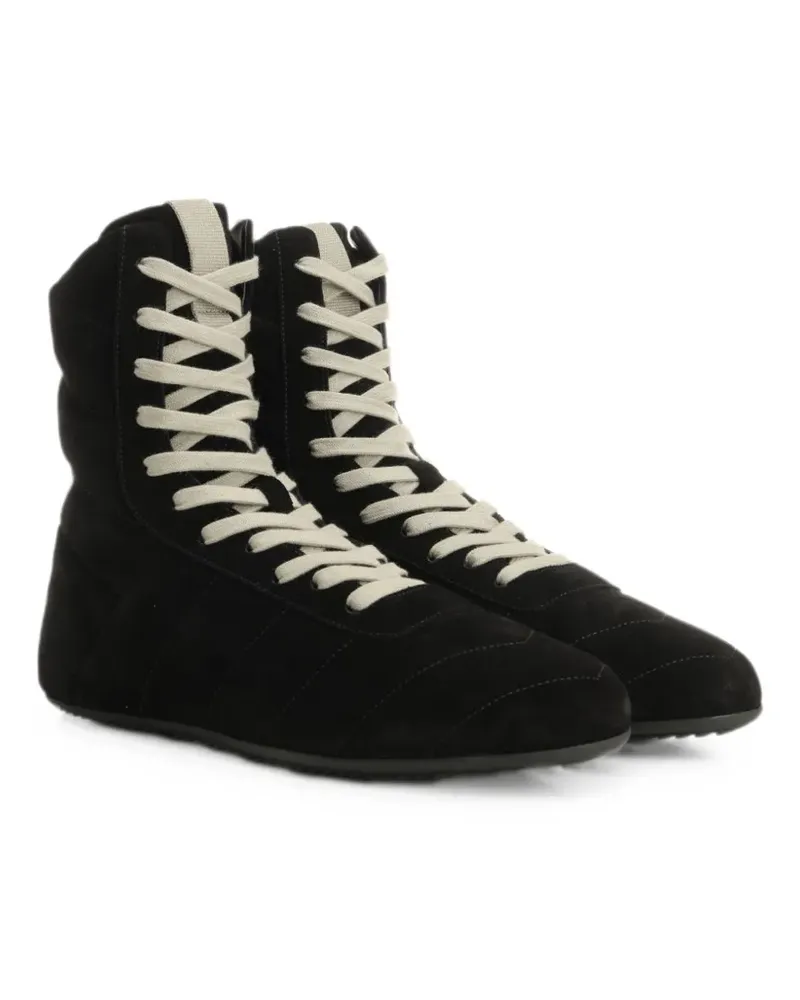 Rick Owens chevron-quilted high-top sneakers - Schwarz Schwarz