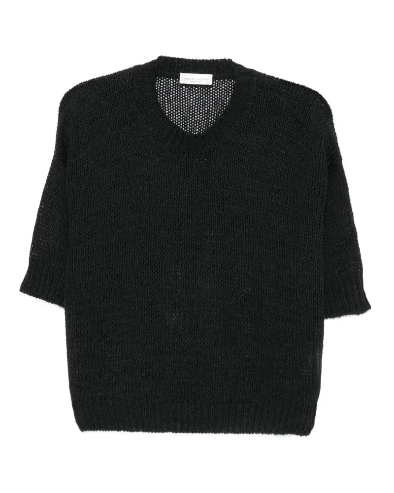 Roberto Collina open-knit short-sleeve sweater - Schwarz Schwarz