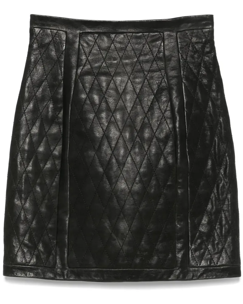 Balmain Gesteppter Minirock - Schwarz Schwarz