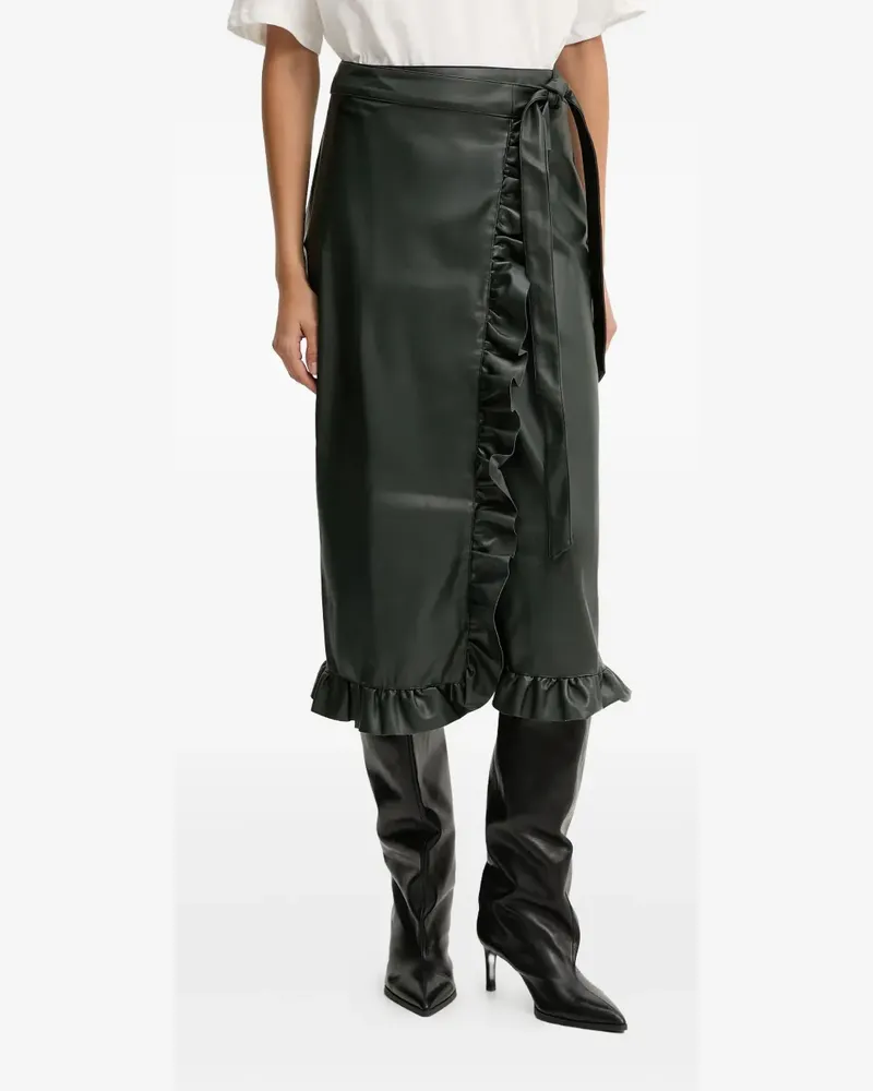 Never Fully Dressed ruffled wrap midi skirt - Grün Grün