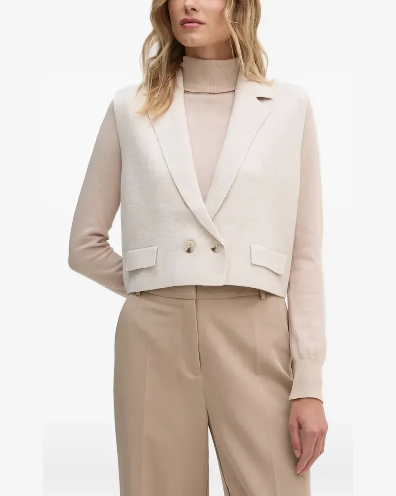Oui  Doppelreihige Cropped-Jacke - Nude Nude