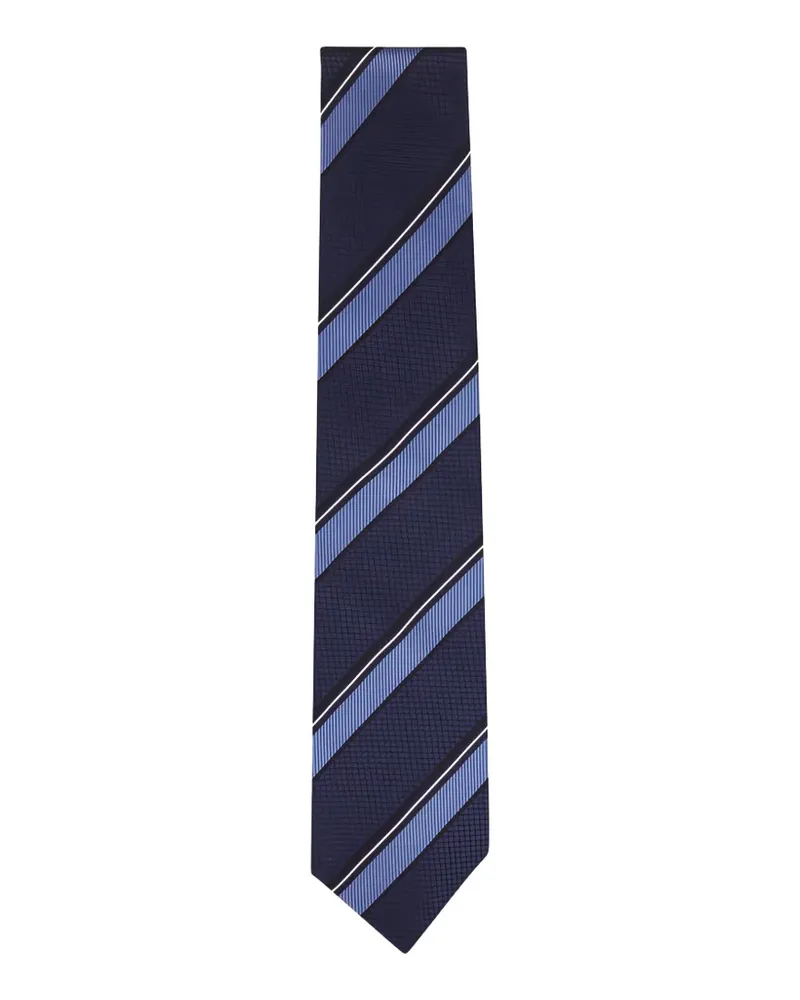 Isaia diagonal-stripe jacquard-weave tie - Blau Blau