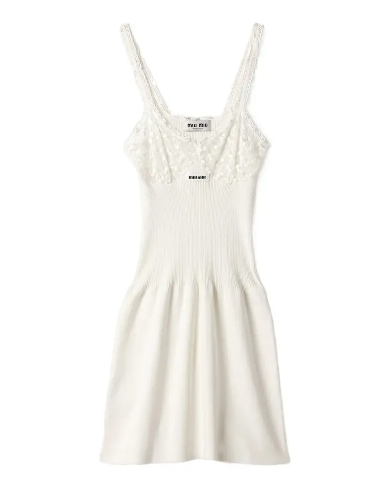 Miu Miu cotton and lace dress - Weiß Weiß