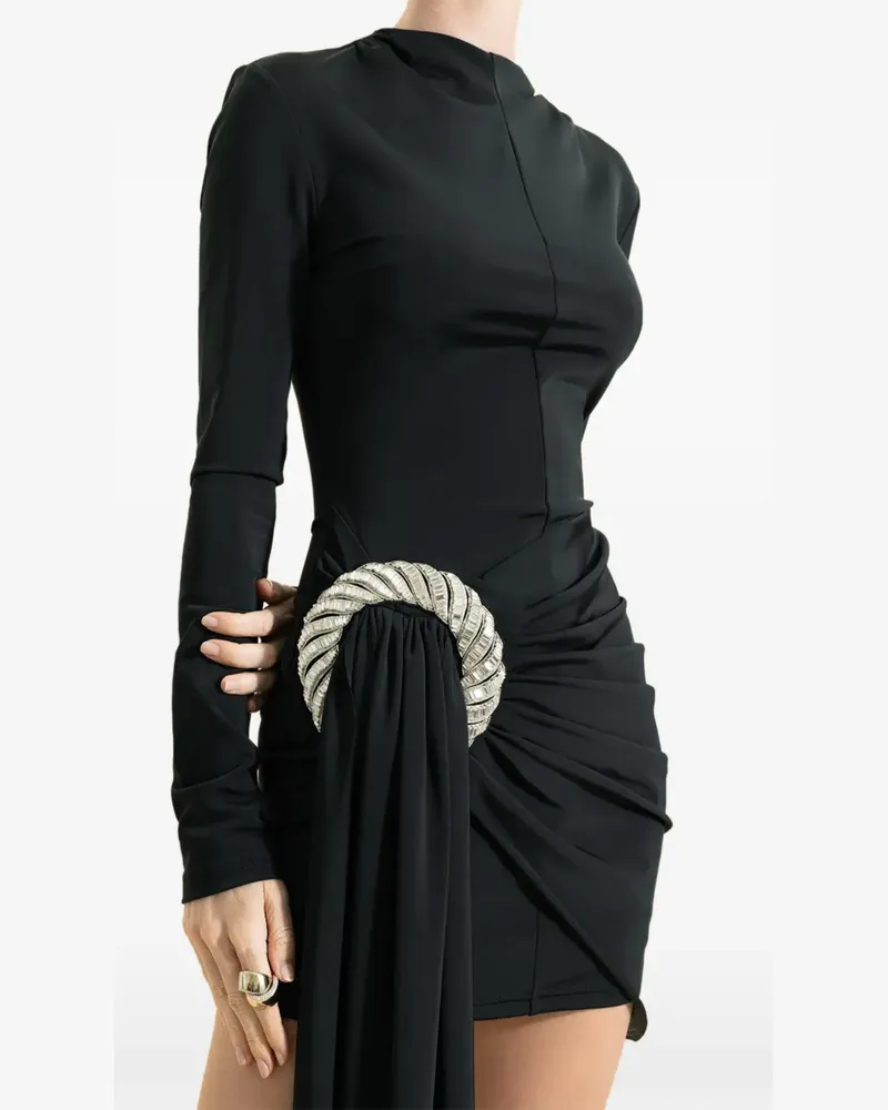 David Koma spiral-drape mini dress - Schwarz Schwarz