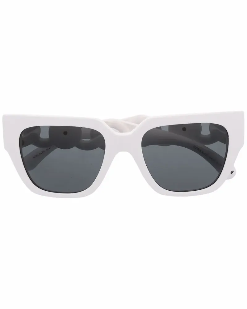 Versace Sonnenbrille mit Kettendetail - Weiß Weiß