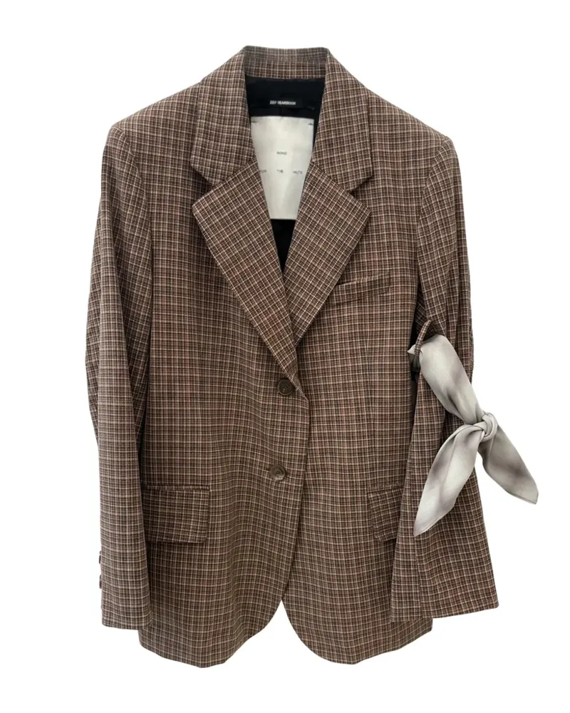 Song For The Mute check-pattern blazer - Braun Braun
