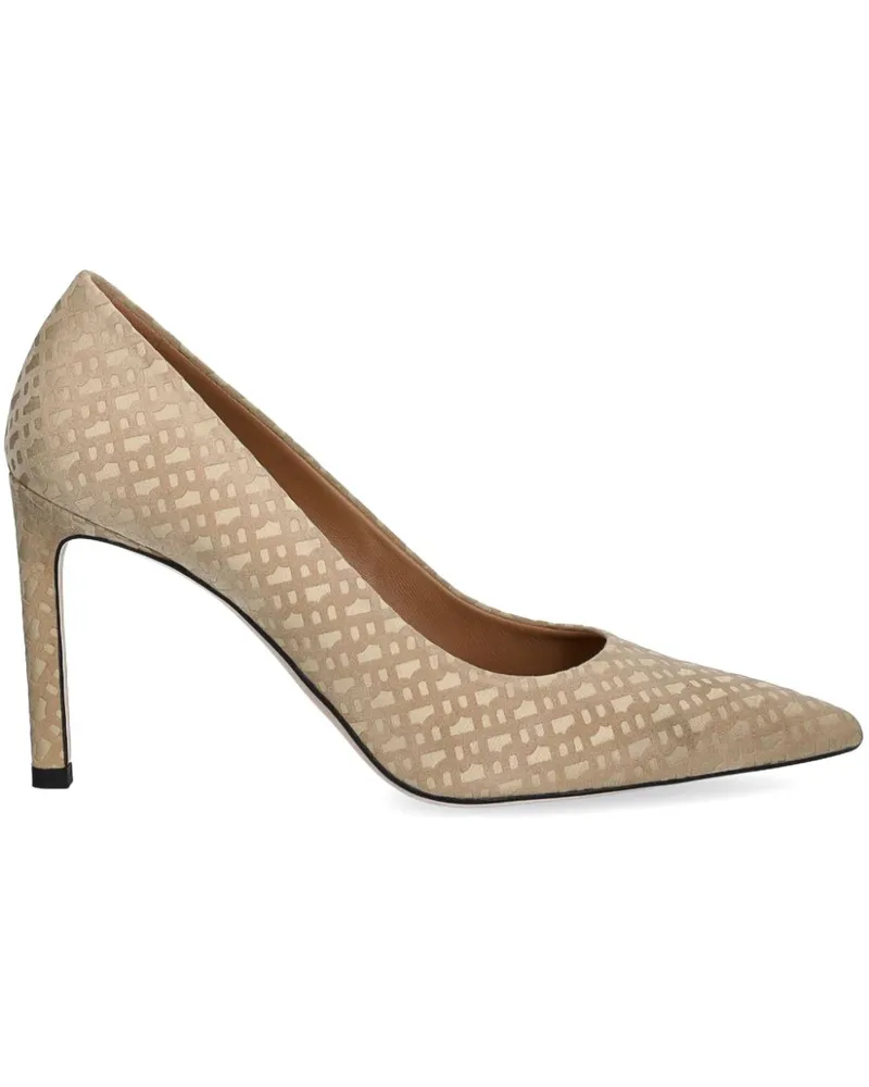 HUGO BOSS Pumps mit Monogrammmuster 90mm - Nude Nude