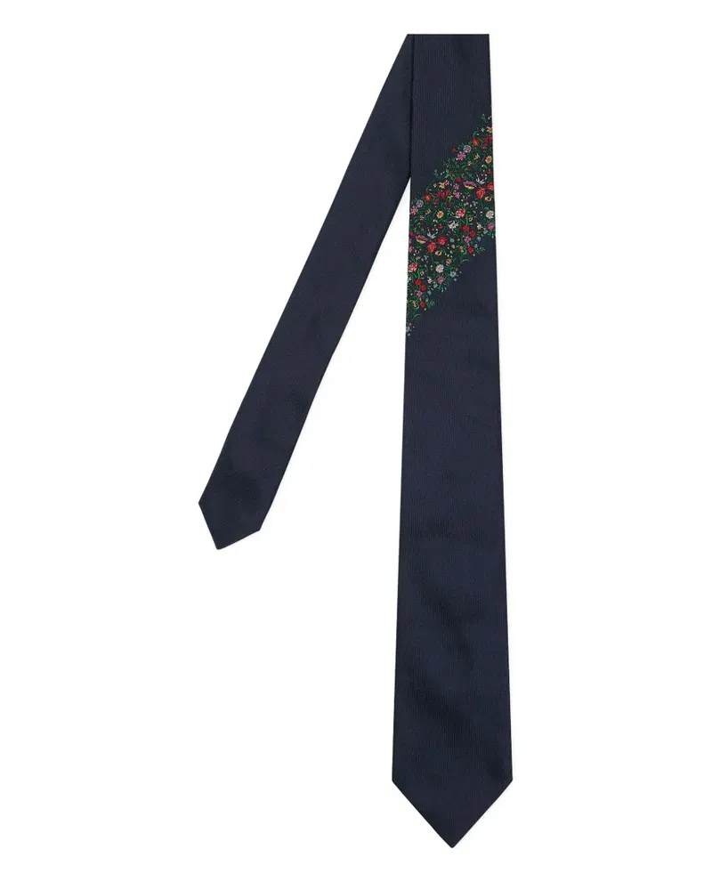 Paul Smith Krawatte aus Seide mit Blumen-Print - Blau Blau