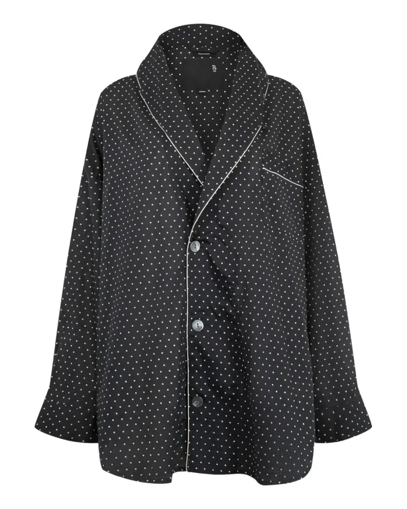 R13 Hemd mit Polka Dots - Schwarz Schwarz