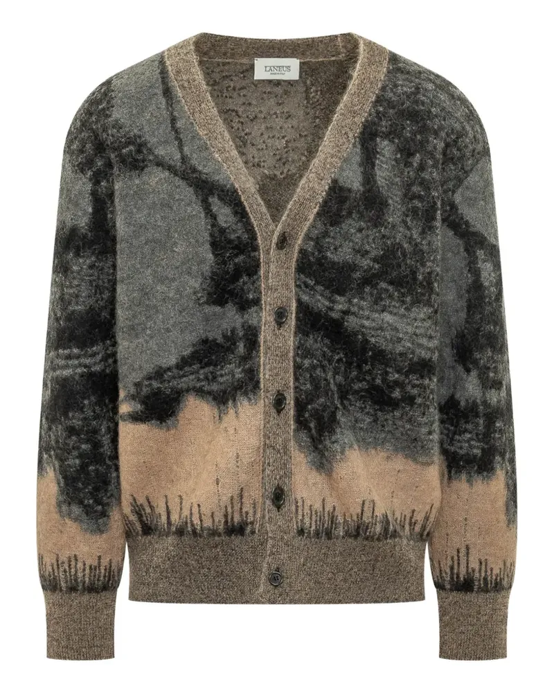 Laneus Cardigan mit V-Ausschnitt - Grau Grau